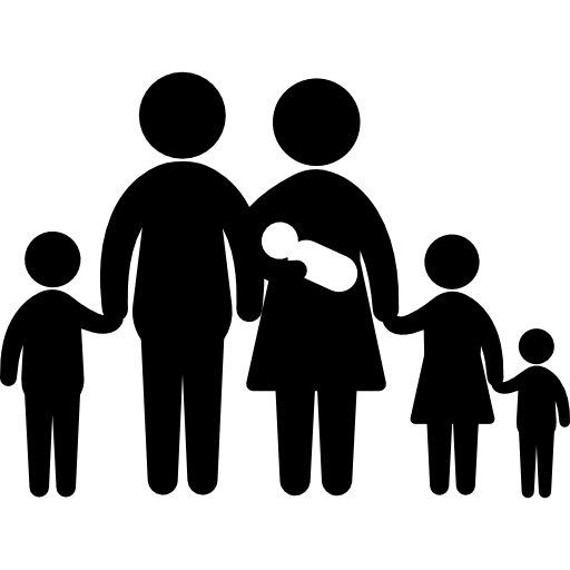 family of six including a baby